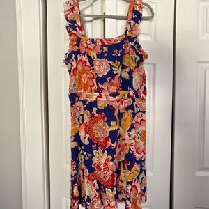 Silk Tory Burch Floral Ruffle Dress